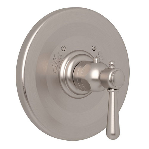 Rohl A2914LMSTN Thermostatic Trim Plate with Metal Lever and without Volume Control in Satin Nickel