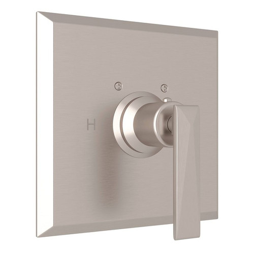 Rohl A4014LVSTN Thermostatic Trim Plate with Metal Lever and without Volume Control in Satin Nickel