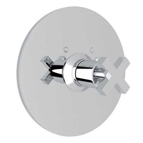 Rohl A4214XMAPC Thermostatic Trim Plate with Cross Handle and without Volume Control in Polished Chrome
