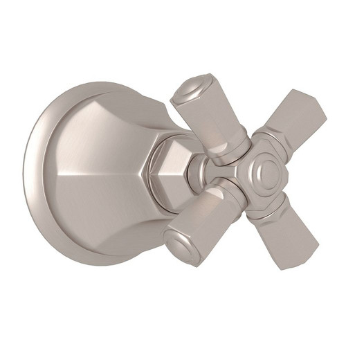 Rohl A4812XMSTNTO Trim for Volume Controls and Diverters with Cross Handle in Satin Nickel