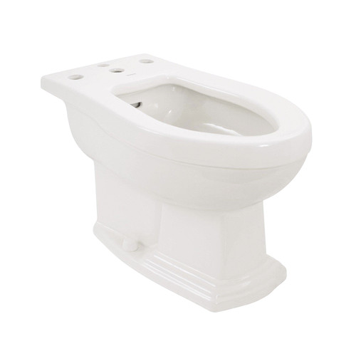 Floor Mounted Porcelain Bidet - Four Hole Faucet Drilling in Cotton