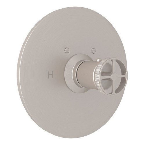 Thermostatic Trim Plate with Metal Campo Wheel and without Volume Control in Satin Nickel