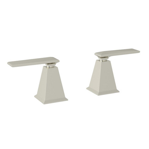 Set of Hot and Cold 3/4" Sidevalves with Metal Lever in Polished Nickel