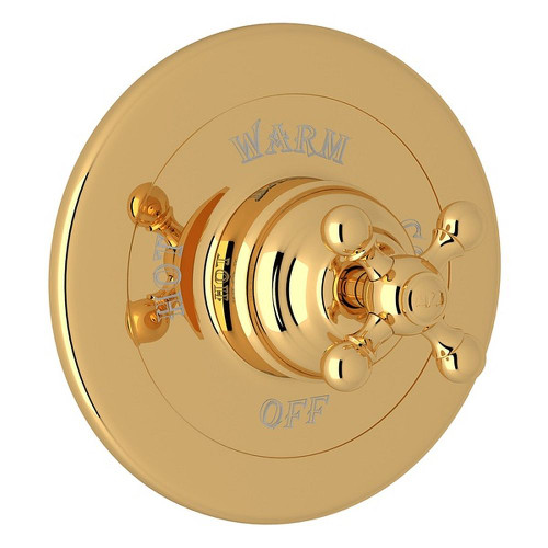Rohl AC110X-IB Pressure Balance Trim with Cross Handle and without Diverter in Italian Brass