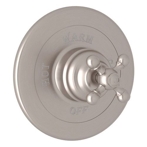 Rohl AC110X-STN Pressure Balance Trim with Cross Handle and without Diverter in Satin Nickel