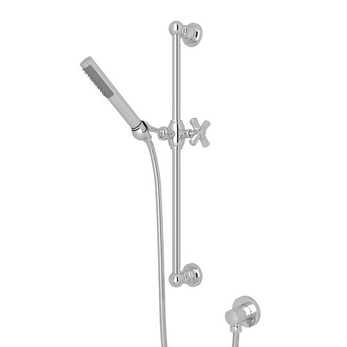 Single-Function Handshower Set with Cross Handle in Polished Chrome