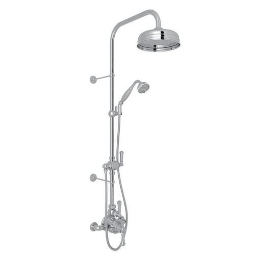 Thermostatic Shower Package with Solid Metal Lever Handles in Polished Chrome