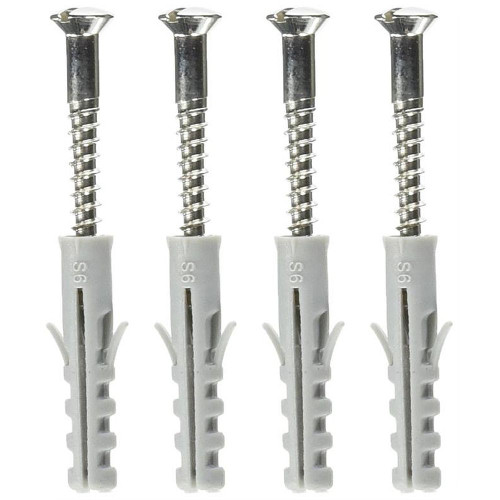 8 x 1.5" Four Finish Screws Set in Polished Nickel