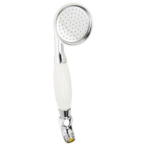 Hand Shower with White Porcelain Insert in Polished Chrome