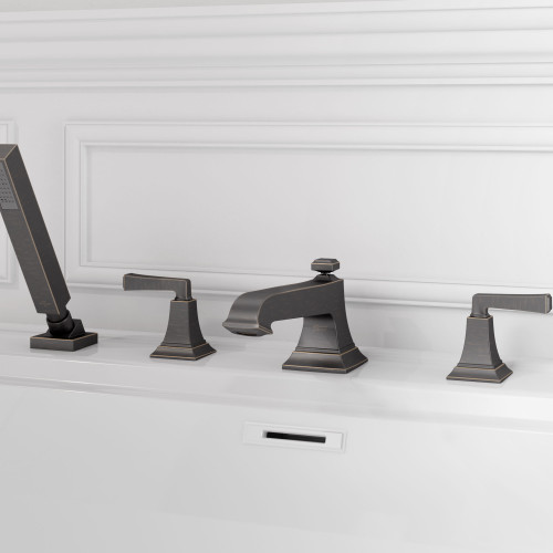 Roman Tub Faucet with Personal Hand Shower in Legacy Bronze