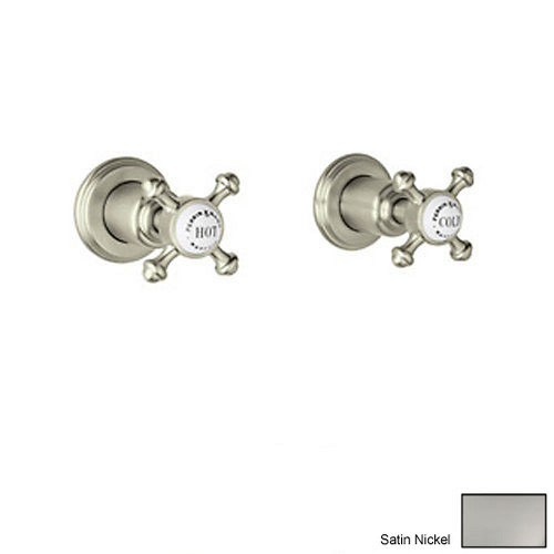 Pair of 1/2in Concealed Wall Valves in Satin Nickel
