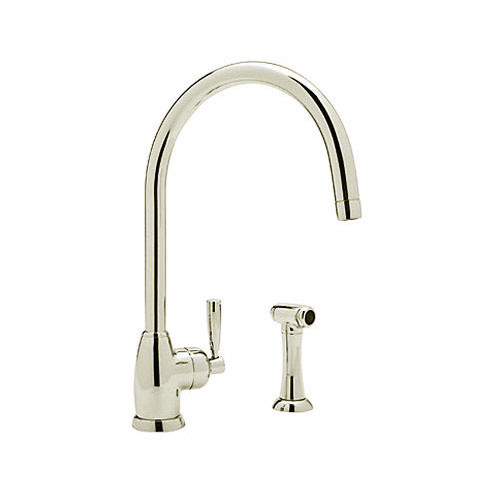 Mimas Kitchen Faucet and Metal Lever Handle in Polished Nickel