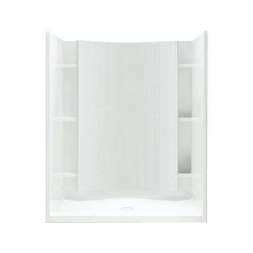 77-in x 36-in x 48-in Vikrell Wall and Floor 4-Piece Alcove Shower Kit in White