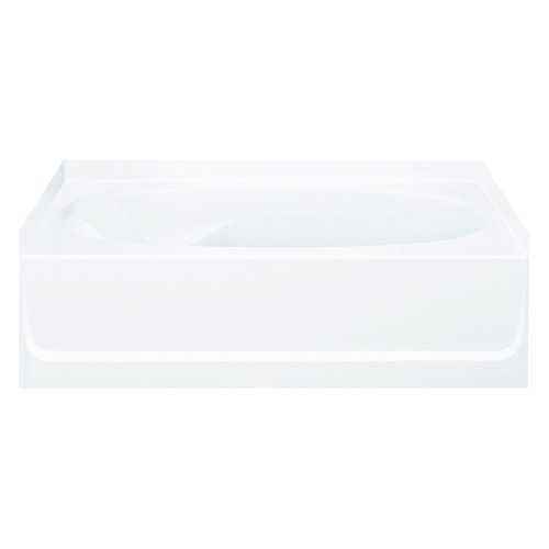 16-in x 42-in x 60.25-in Vikrell Oval in Rectangle Skirted Bathtub with Right-Hand Drain in White