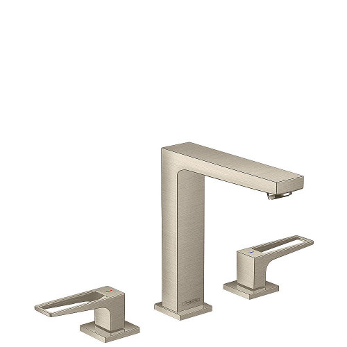 Hansgrohe 74517821 Metropol Widespread Faucet 160 with Loop Handles and Pop-Up Drain, 1.2 GPM, In Brushed Nickel