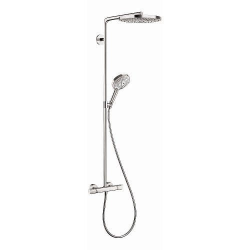 Hansgrohe 04610400 Raindance Select E 2.0 GPM 2-Jet Showerpipe 300, In White/Chrome