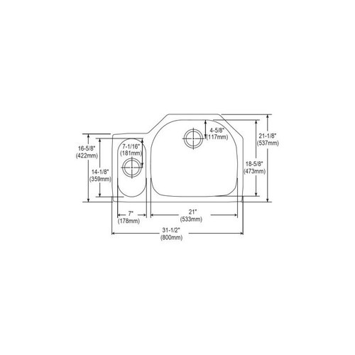 Elkay ELUH3221L Stainless Steel Double Bowl Undermount Sink in Lustrous Highlighted Satin