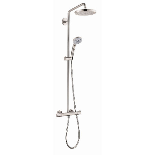 Hansgrohe 27185821 Croma Showerpipe 2.5 GPM 1-Jet 220, In Brushed Nickel