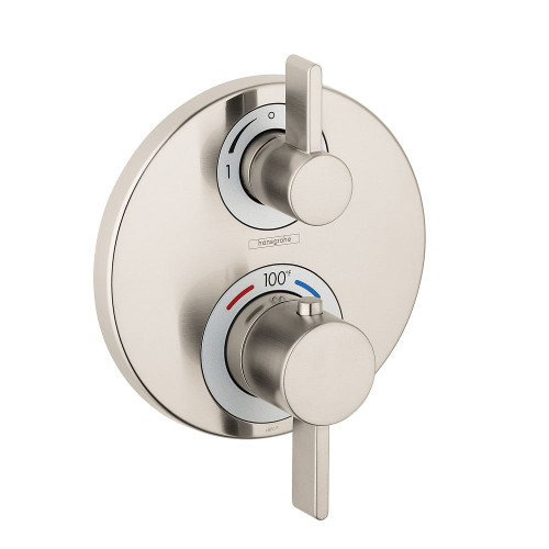 Hansgrohe 15758821 Ecostat S Thermostatic Trim with Volume Control and Diverter, In Brushed Nickel
