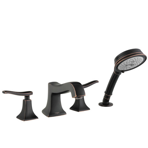 Hansgrohe 31312921 Metris C 4-Hole Roman Tub Set Trim with 1.8 GPM Handshower, In Rubbed Bronze
