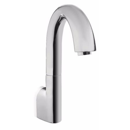 Gooseneck Wall-Mount Electronic Bathroom Faucet with 20s Controller and Mixing Valve in Polished Chrome, 0.5 GPM