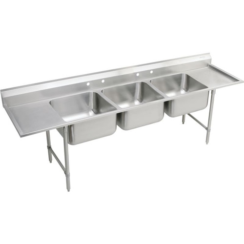 Elkay RNSF8372LR4 Commercial Scullery Sink with 4 Faucet Holes in Buffed Satin