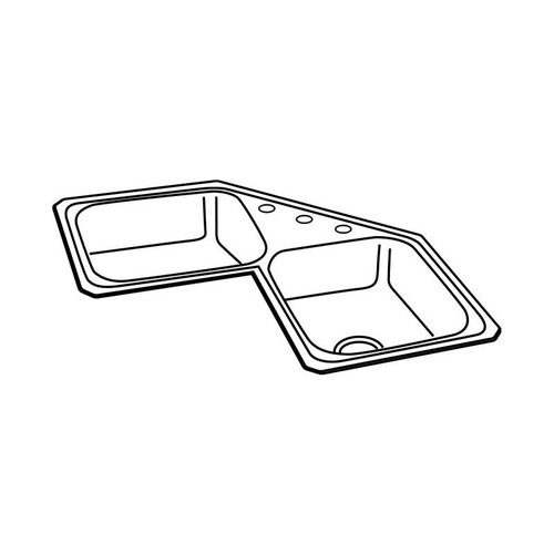 Elkay CCR32324 Stainless Steel Double Bowl Top Mount Sink with 4 Faucet Holes in Brushed Satin