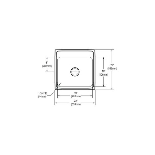 22" x 22" x 10-1/8" 18 Gauge Stainless Steel Single Bowl Drop-in Kitchen Sink with 4 Faucet Holes in Lustrous Satin