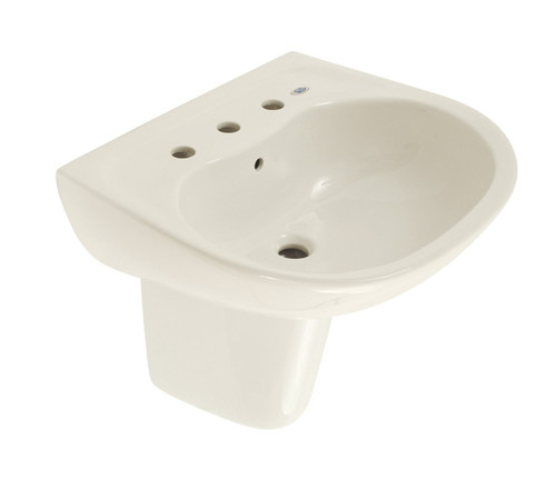 Toto LHT241.8G#11 22-7/8-in Wall Mounted Bathroom Sink with 3 Faucet Holes Drilled, Overflow and SanaGloss Ceramic Glaze in Colonial White