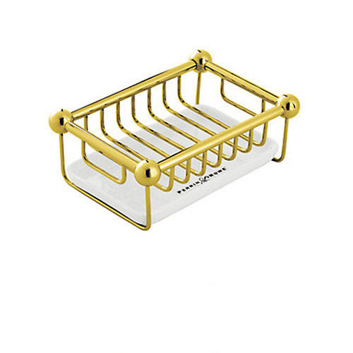 Free Standing Soap Basket in English Gold