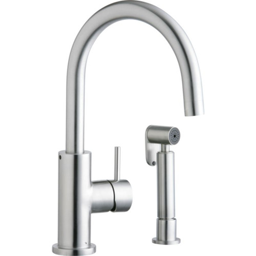 Kitchen 2-Hole Faucet with Side Spray Stainless Steel in Satin Stainless Steel