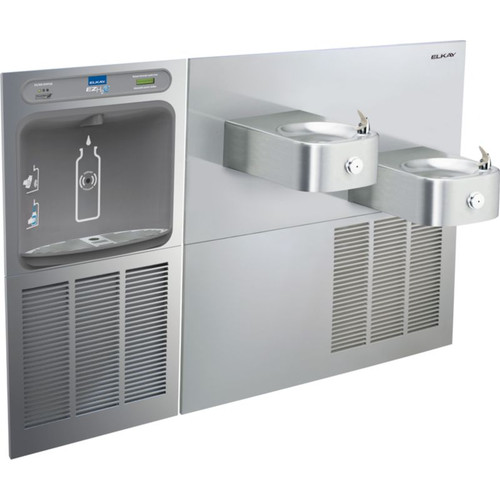 Filtered Bottle Filling Station with SoftSides Bi-Level Refrigerated Fountain in Stainless Steel