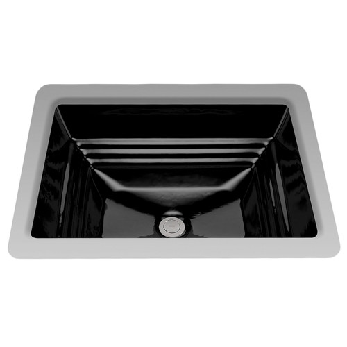 18-1/2-in Undermount Bathroom Sink with Overflow in Ebony