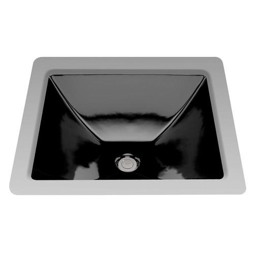 19-in Undermount Bathroom Sink with Overflow in Ebony