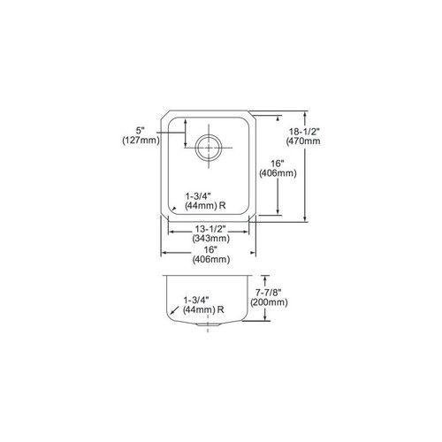 Elkay ELUH1316 Stainless Steel Single Bowl Undermount Sink in Lustrous Highlighted Satin