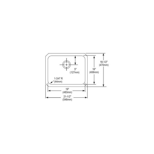 Elkay ELUH191612 Stainless Steel Single Bowl Undermount Sink in Lustrous Highlighted Satin