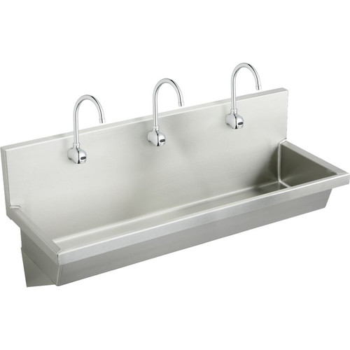 Elkay EWMA6020SACC Commercial Stainless Steel Handwash Sink Package with Single Faucet Hole in Buffed Satin
