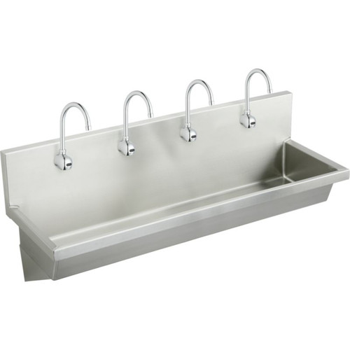 Elkay EWMA9620SACC Commercial Stainless Steel Handwash Sink Package with Single Faucet Hole in Buffed Satin