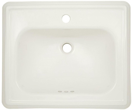 27-1/8-in Pedestal Bathroom Sink with Single Faucet Hole Drilled and Overflow, Less Pedestal in Cotton