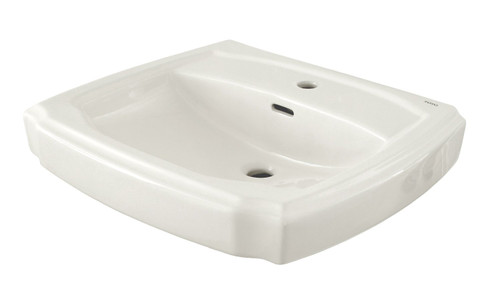 24-3/8-in Pedestal Bathroom Sink with Single Faucet Hole and Overflow, Less Pedestal in Cotton