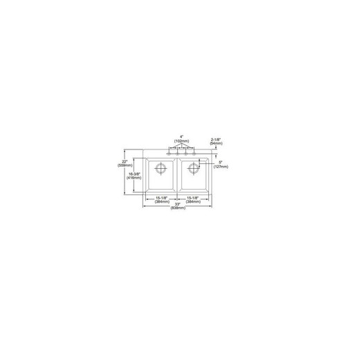 Double Bowl Top Mount Sink with Pre-scores for up to 4 Faucet Holes in Mocha