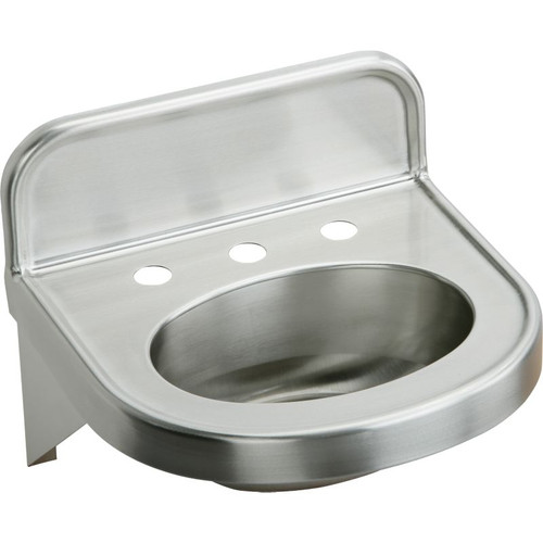 Elkay ELV18173 Commercial Lavatory Sink with 3 Faucet Holes in Buffed Satin