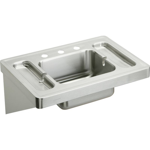 Commercial Surgeons Lavatory Sink with 3 Faucet Holes in Buffed Satin