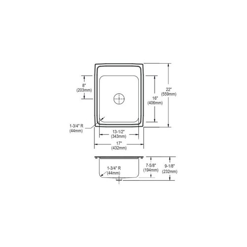 17" x 22" x 7-5/8" 18 Gauge Stainless Steel Single Bowl Drop-in Kitchen Sink with Perfect Drain and 3 Faucet Holes in Lustrous Satin