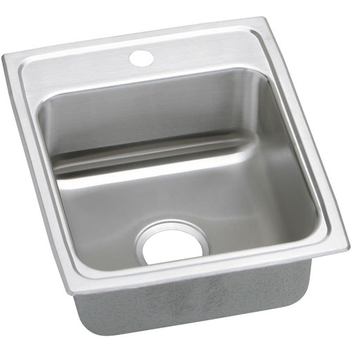 15" x 22" x 6" 18 Gauge Stainless Steel Single Bowl Drop-in ADA Sink with 1 Faucet Hole in Lustrous Satin