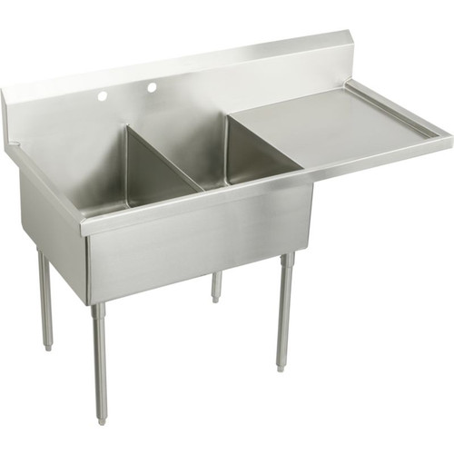 Elkay WNSF8260R4 Commercial Scullery Sink with 4 Faucet Holes in Buffed Satin