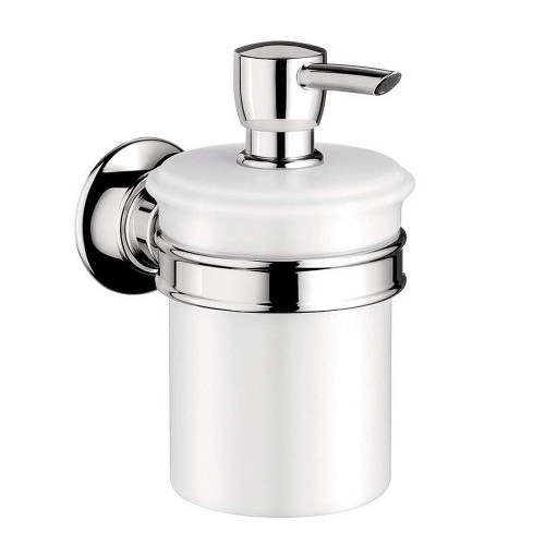Soap Lotion Dispenser Porcelain Wall Mounted with 8oz Capacity in Chrome