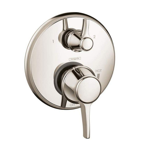 Hansgrohe 04449830 Metris C Pressure Balanced Valve Trim with Integrated Diverter - Less Valve in Polished Nickel