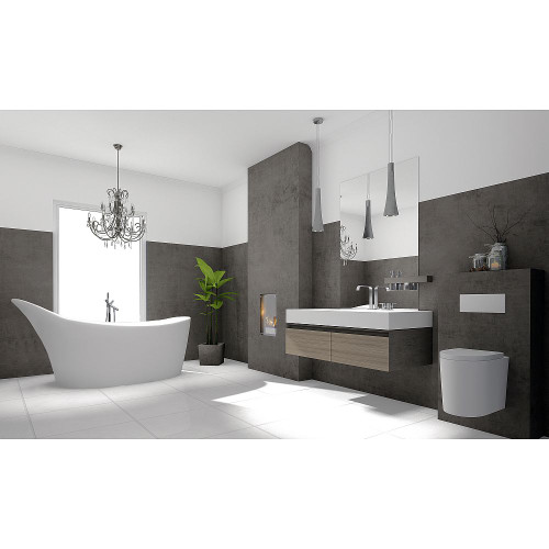29.53-in W x 66.93-in L x 34.65-in H Bathtub White