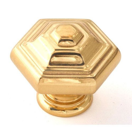 Alno Geometric A1530-PB Knob Transitional 1-1/4-in in Polished Brass